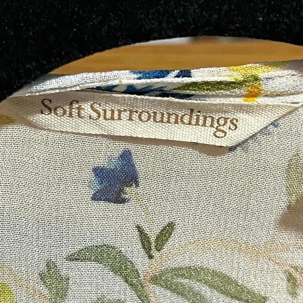 Soft Surroundings Art Nouveau Kimono Topper | Boho Floral | Viscose Size XS